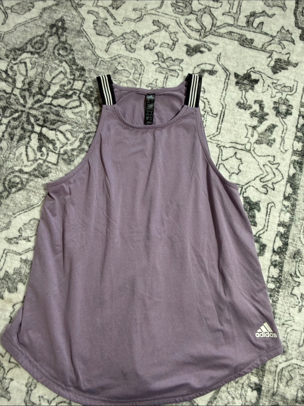 adidas Lavender Racerback Athletic Tank with Striped Straps